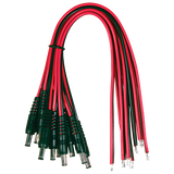Liberty Security L12DCCRD10PK | 12 Volt DC, 12” Bare Lead Adapter for DC Cameras (Male) - PACK OF 10 Package