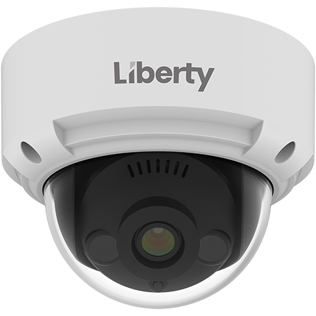 Liberty Security L3IP4DS | 4MP IP Dome Camera, 2.8mm, 100’ IR, True WDR, AI, Onvif, IP67/IK10, Audio Line In/Out, SD - White