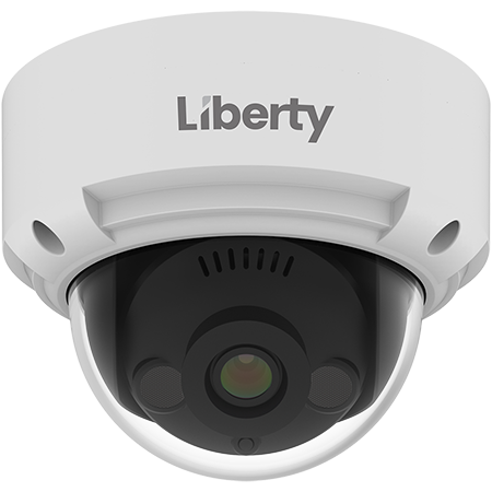 Liberty Security L3IP4DS4 | 4MP IP Dome Camera, 4mm, 100’ IR, True WDR, AI, Onvif, IP67/IK10, Audio Line In/Out, SD - White