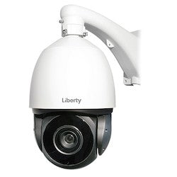 Liberty Security L3IP4PTZ30XS | 4MP IP PTZ Camera, 30X Zoom, 600’ IR, True WDR, AI, Onvif, IP66, Audio Line In/Out & Alarm, SD - White