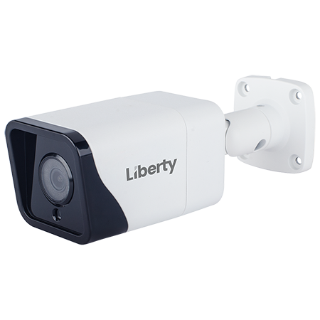 Liberty Security L3IP8BS | 8MP IP Bullet Camera, 2.8mm, 100’ IR, True WDR, AI, Onvif, IP67, Audio Line In/Out, SD - White