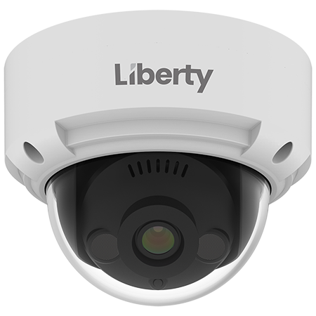 Liberty Security L3IP8DS | 8MP IP Dome Camera, 2.8mm, 100’ IR, True WDR, AI, Onvif, IP67/IK10, Audio Line In/Out, SD - White