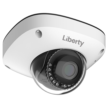 Liberty Security L3IP8WS | 8MP IP Wedge Camera, 2.8mm, 45’ IR, True WDR, AI, Onvif, IP66, Built-in Mic, SD - White
