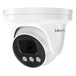 Liberty Security LA5TFC100 | 5MP @ 20FPS Full Color White Light Outdoor Turret Camera, 2.8m, 100’ White LED, True WDR, UTC, 12 Volt DC - White