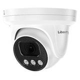 Liberty Security LA5TFC100 | 5MP @ 20FPS Full Color White Light Outdoor Turret Camera, 2.8m, 100’ White LED, True WDR, UTC, 12 Volt DC - White