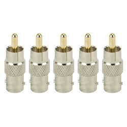 Liberty Security LBNCFTORCAM5PK | BNC Female to RCA Male Adapter 50 OHM - (5 Pack) Package
