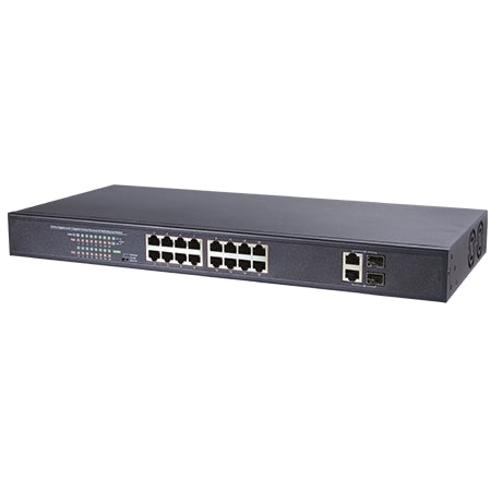 Liberty Security LPOESW16E | Unmanaged Gigabit PoE Switch, 52 V, 250 W, (16) 10/100/1000 Mbps
