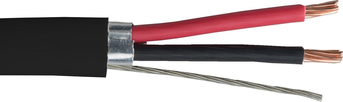 Liberty AV 18-2C-PSH-BLK-500 | Black Commercial Grade General Purpose 18 AWG 2-Conductor Plenum Shielded Cable Reel