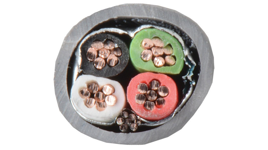 Liberty AV 22-4C-SH-GRY-500 | 500 Feet Grey Commercial Grade General Purpose 22 AWG 4-Conductor Shielded Cable Reel