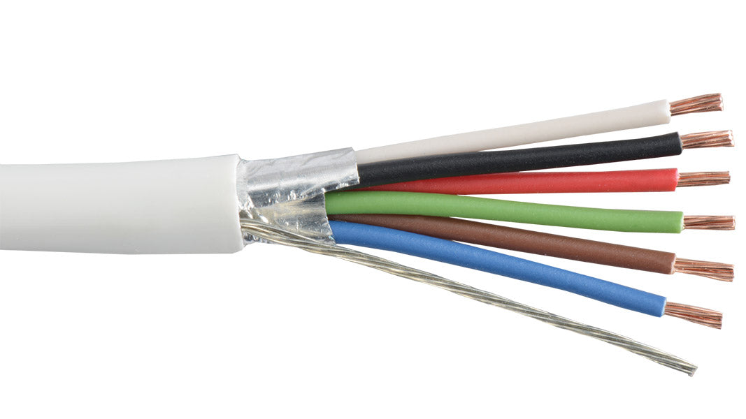 Liberty AV 22-6C-PSH-WHT | White Commercial Grade General Purpose 22 AWG 6-Conductor Shielded Cable Reel