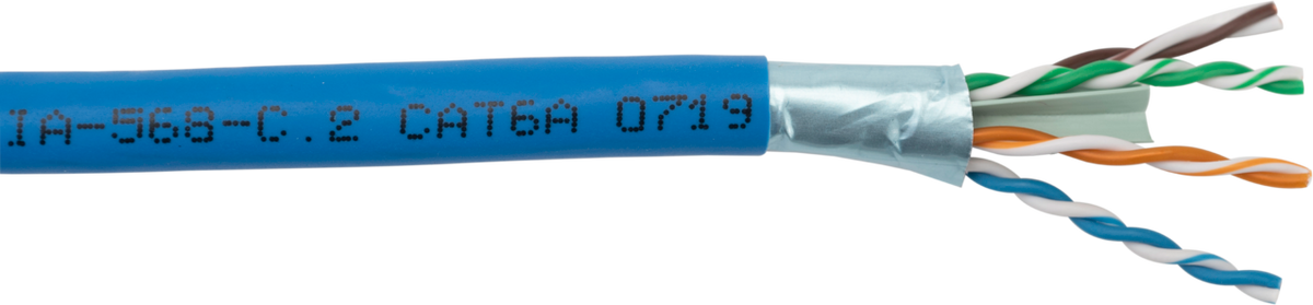 Liberty AV 24-4P-L6ANS-BLU | Blue Category 6A Non-Continuity Shield (NCS) U/UTP Riser Reel