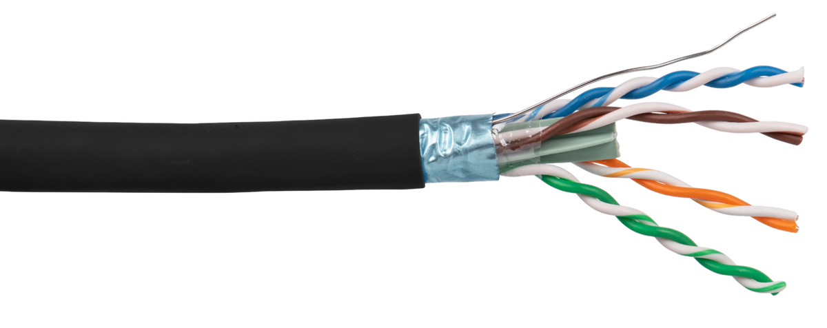 Liberty AV 24-4P-L6ASH-BLK | Black Category 6A F/UTP EN Series 23 AWG 4 Pair Shielded Cable Reel