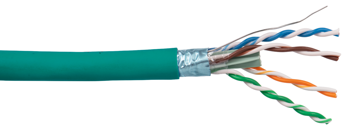 Liberty AV 24-4P-L6ASH-GRN | Green Category 6A F/UTP EN Series 23 AWG 4 Pair Shielded Cable Reel