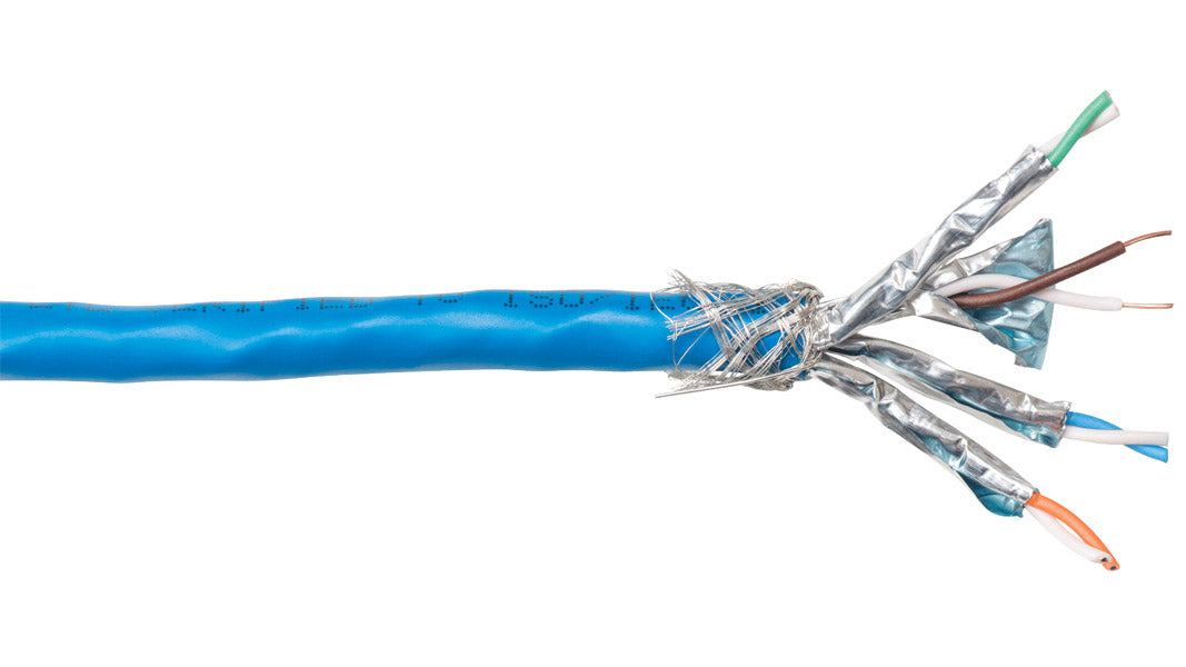 Liberty AV 24-4P-L7SH-BLU | Blue Category 7 S/FTP Series Heavy 23 AWG 4 Individually Shielded Pair Cable Reel