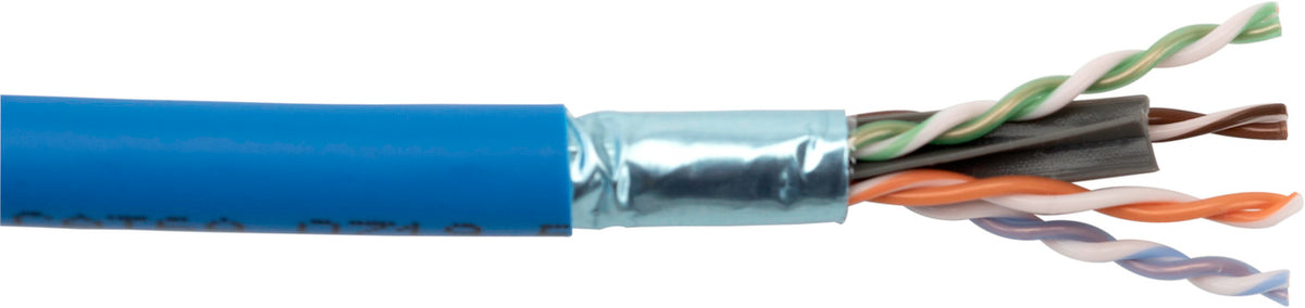 Liberty AV 24-4P-P-L6ANS-BLU | Blue Category 6A Non-Continuity Shield (NCS) U/UTP Plenum Reel