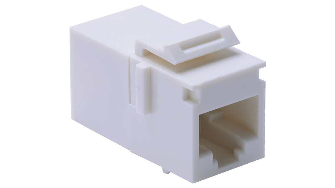 Liberty AV CP-8-WH | Keystone style RJ45 in-line coupler for Category 5e U/UTP LAN