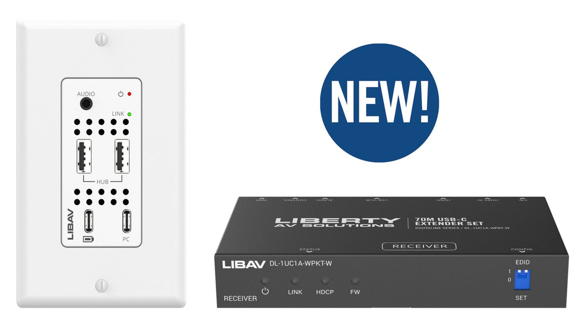 Liberty AV DL-1UC1A-WPKT-W | DigitaLinx Series USB-C Wall Plate Extension Set