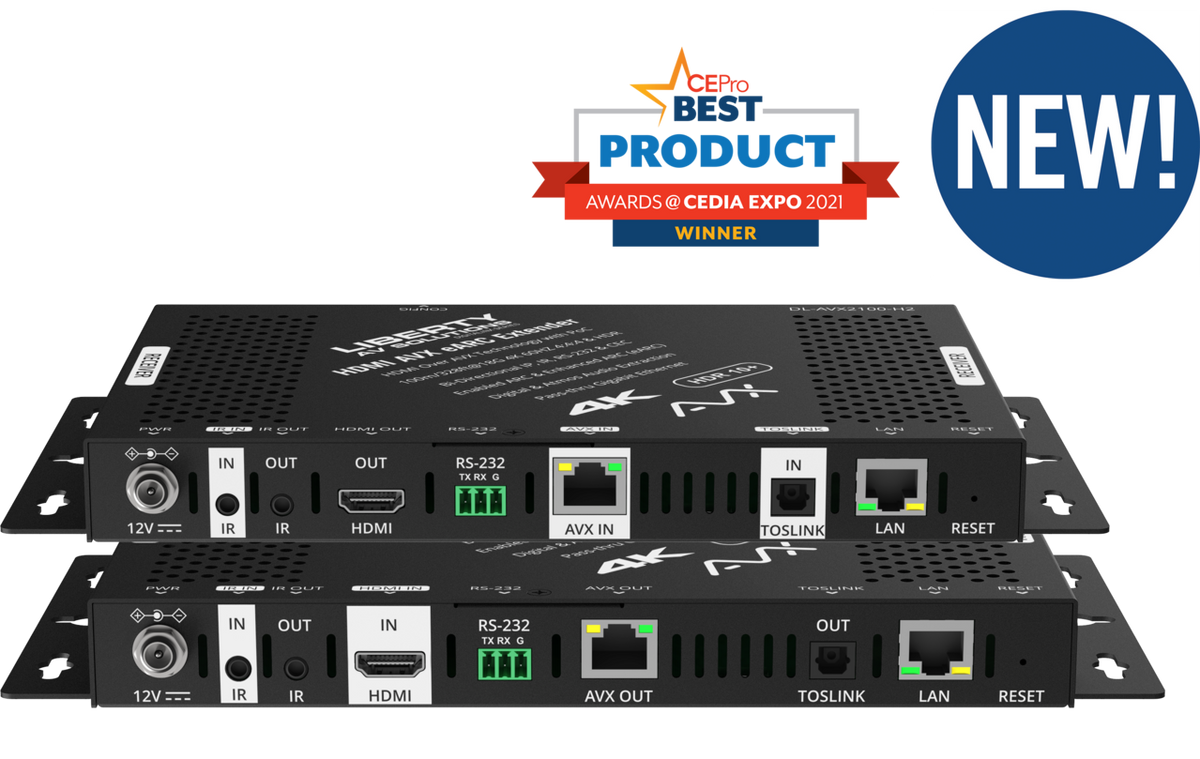 Liberty AV DL-AVX2100-H2 | Digitalinx Series Advanced HDMI 2.0 Over AVX Extender Set/kit with eARC, Control, & Ethernet