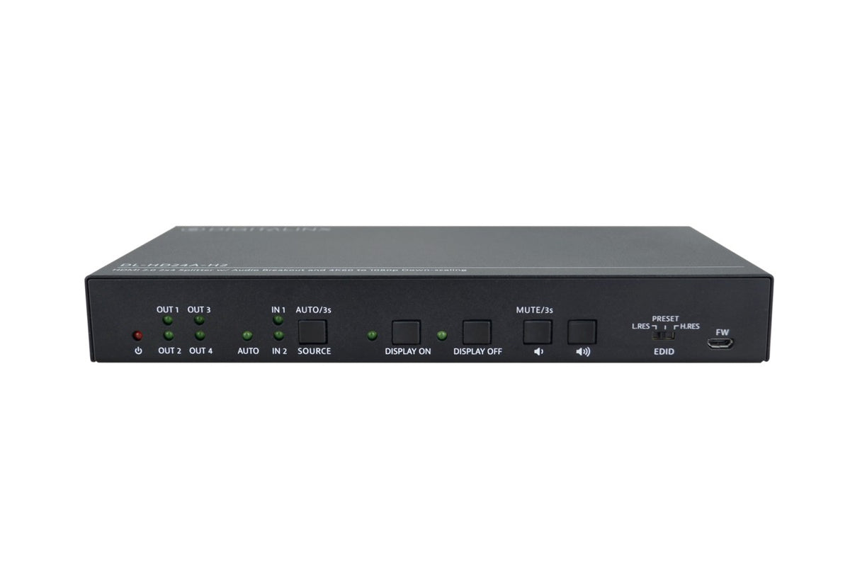 Liberty AV DL-HD24A-H2-BSTK | DigitaLinx 2X4 HDMI Distribution Amplifier / Splitter