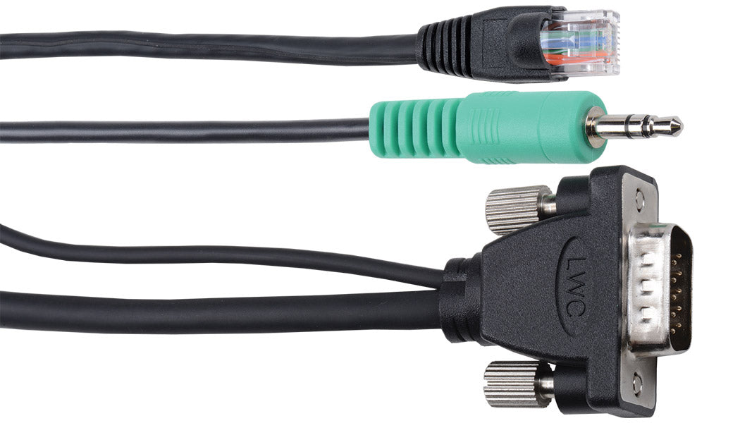 Liberty AV E-MVGAANM-M-6 | 6" Micro VGA and Audio with Ethernet single cable solutions
