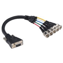 Liberty AV E-VGAF-5BNCM-1 | 1" Premium Molded VGA female to 5 BNC male cable