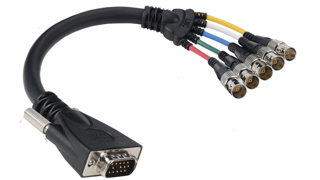Liberty AV E-VGAM-5BNCF-6 | 6" Premium Molded VGA male to 5 BNC female cable