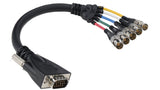 Liberty AV E-VGAM-5BNCF-6 | 6" Premium Molded VGA male to 5 BNC female cable
