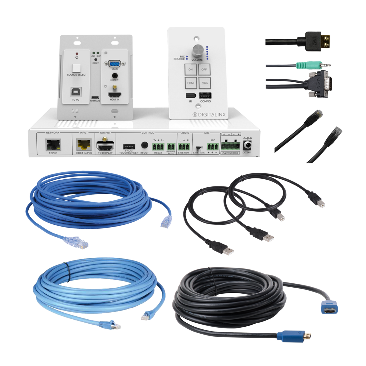 Liberty AV EDU-2HVUAC-035 | 35" HDMI, VGA and USB 2.0 Extender and Keypad Control System