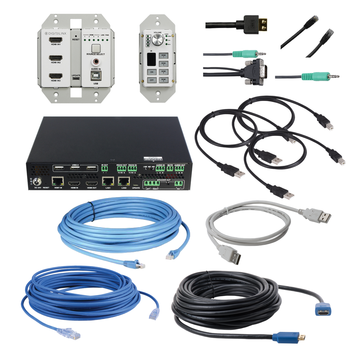 Liberty AV EDU-4HUAC-4K-050 | 50" Digitalinx “ARK” Series Three Piece HDMI (4x), & USB Room Kit