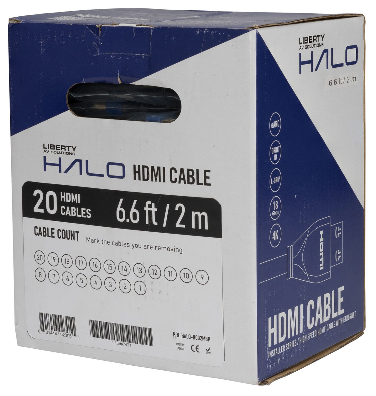 Liberty AV HALO-HC01.5MBP | 4.92 Feet HALO 18G HDMI Cable AWM Black 1.5 Meter Package