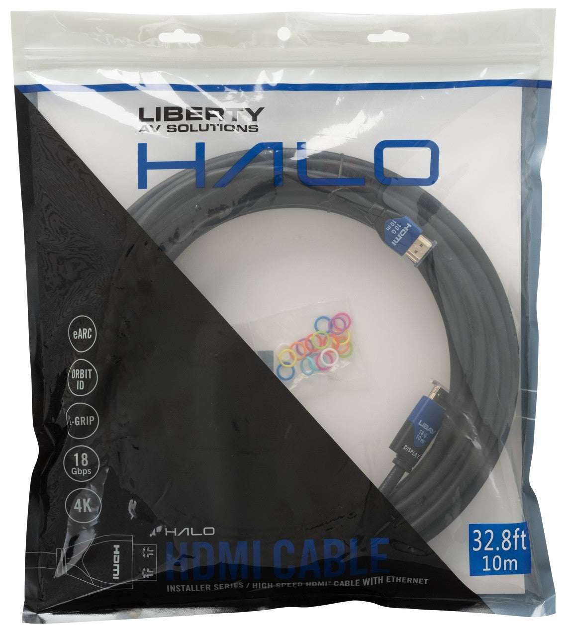 Liberty AV HALO-HC12M | 39.36 Feet HALO 18G HDMI Cable CL2 Black 12 Meter