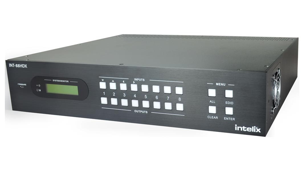 Liberty AV INT-88HDX-KIT | 8x8 HDMI / HDBaseT Matrix Switcher kitted with 8 HDBaseT Receivers