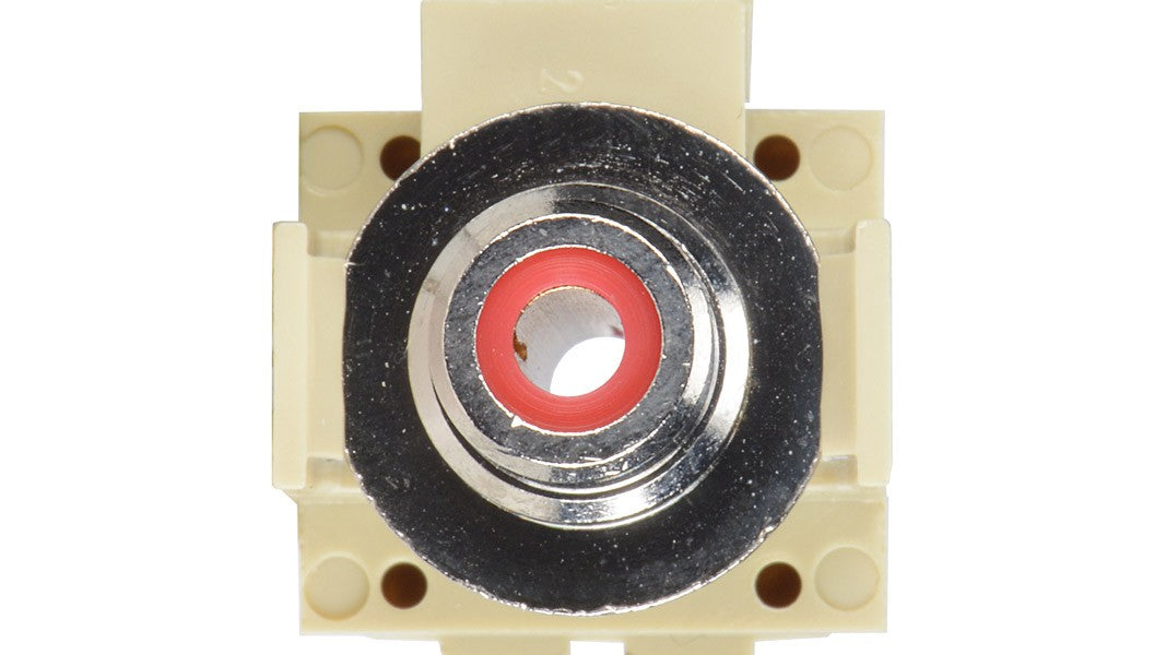 Liberty AV ISK-RCAF-WHT-AL | Keystone Compatible RCA Connector Pass Through Inserts Green in White