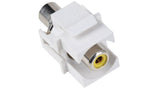 Liberty AV ISK-RCAF-GRN-WH | Keystone Compatible RCA Connector Pass Through Inserts Green In White