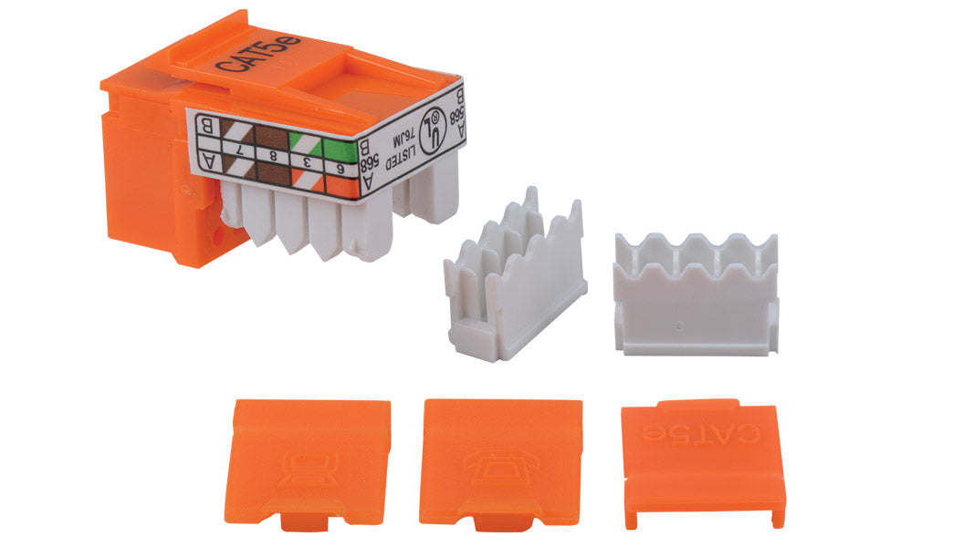 Liberty AV K5-8PE-BK | Keystone compatible Category 5e U/UTP 90 degree punch down inserts