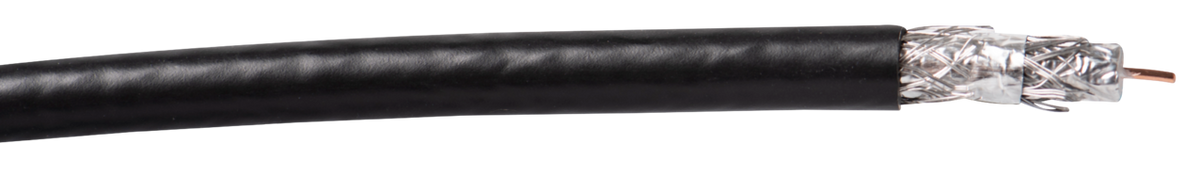 Liberty AV QUADFLEX-BC-BLK | Black RG6 Bare Copper Quad Shielded RF Video 3.0 GHz Cable Reel