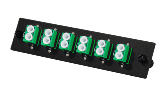 Liberty AV RF-12PLSM-6DLCA | insert Panel -- 1 slot -- single mode OS2-- 6 duplex LC/APC (angled)