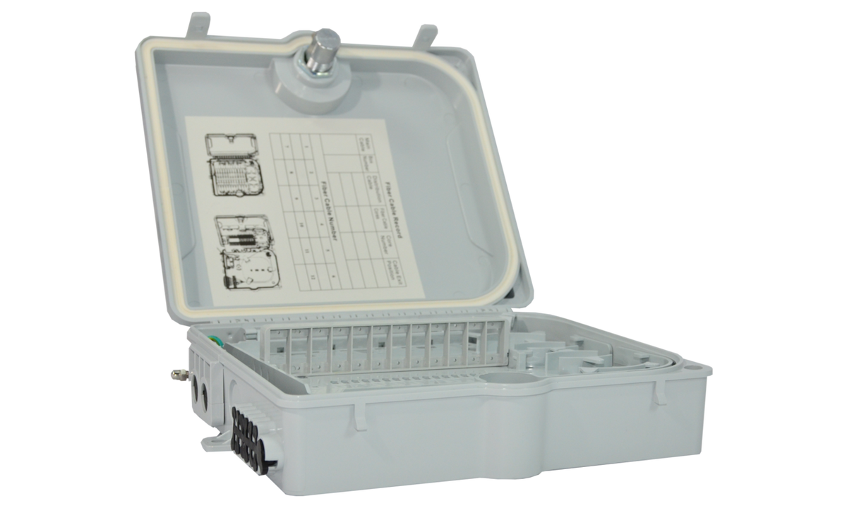 Liberty AV RF-WM12PIO | Wall-mount fiber distribution box -- 12 port with outdoor rating (requires couplers)