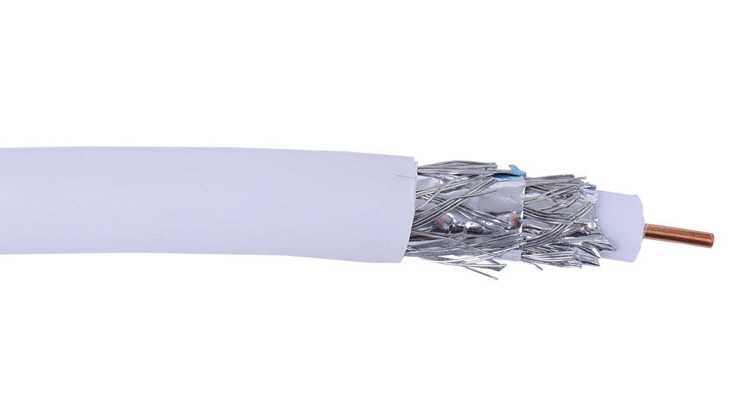 Liberty AV RG6-QUAD-CMP-WHT | White RG6 CCS Quad Shielded RF Video 3.0 GHz Plenum Cable Reel