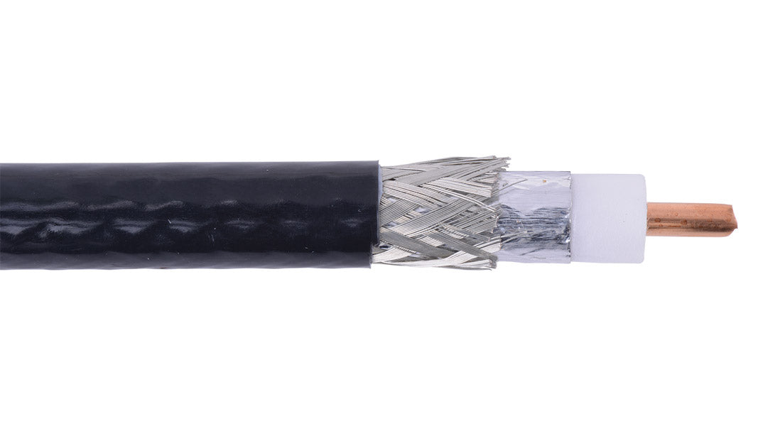 Liberty AV RG8-CMP-BLK-500 | Black Microwave and Wireless RF400 RG8 Solid Dual Shield Plenum Cable Reel