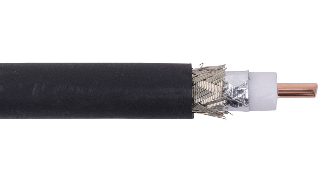 Liberty AV RG8-CMR-BLK | Black Microwave and Wireless RF400 RG8 Solid Dual Shield Cable Reel