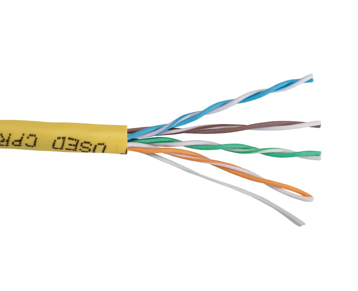 Liberty AV RVLNRC5EYL | Yellow RunAV Category 5 Enhanced U/UTP Riser-Rated Cable Box