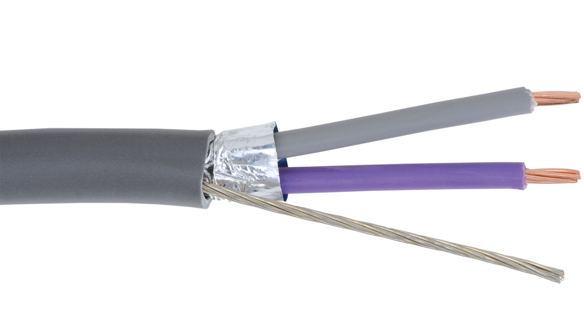 Liberty AV TEKTONE-AUDIO | Grey Nurse Call Audio 18 AWG 2-Conductor Shielded Cable Reel