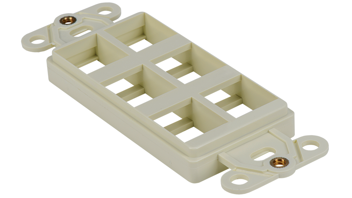 Liberty AV WJ-DEC6-WH | Keystone Decorator Style 6-port faceplate insert
