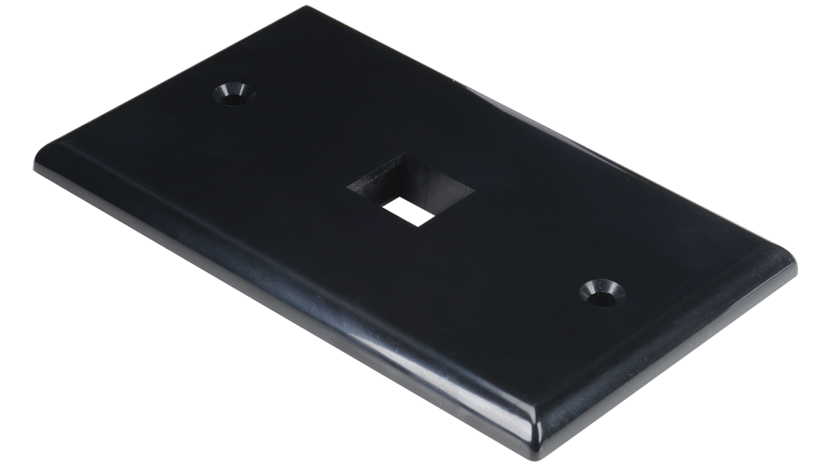 Liberty AV WP-N1-WH | Keystone single gang 1-port smooth faceplate
