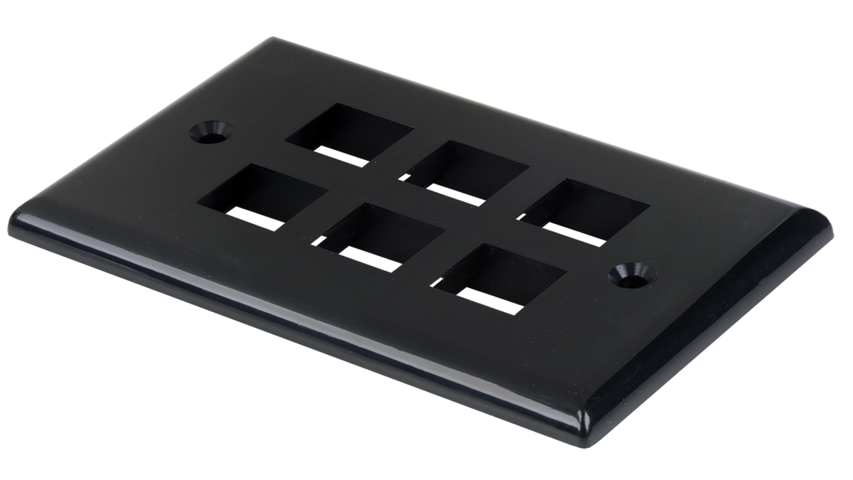 Liberty AV WP-N6-WH | Keystone single gang 6-port smooth faceplate