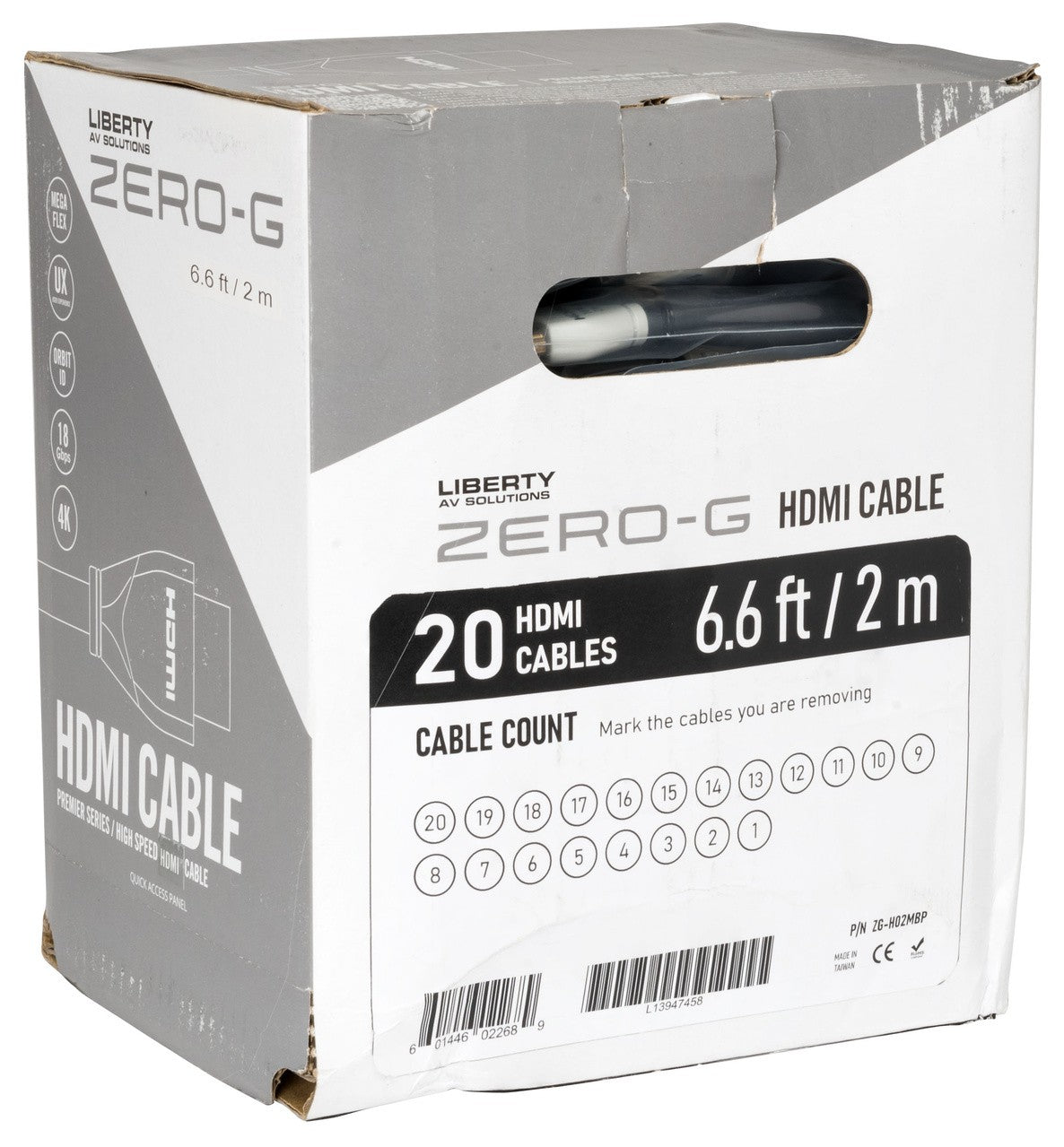 Liberty AV ZG-H01MBP | 3.28 Feet Zero-G 18G Flex HDMI Black 1.0 Meter