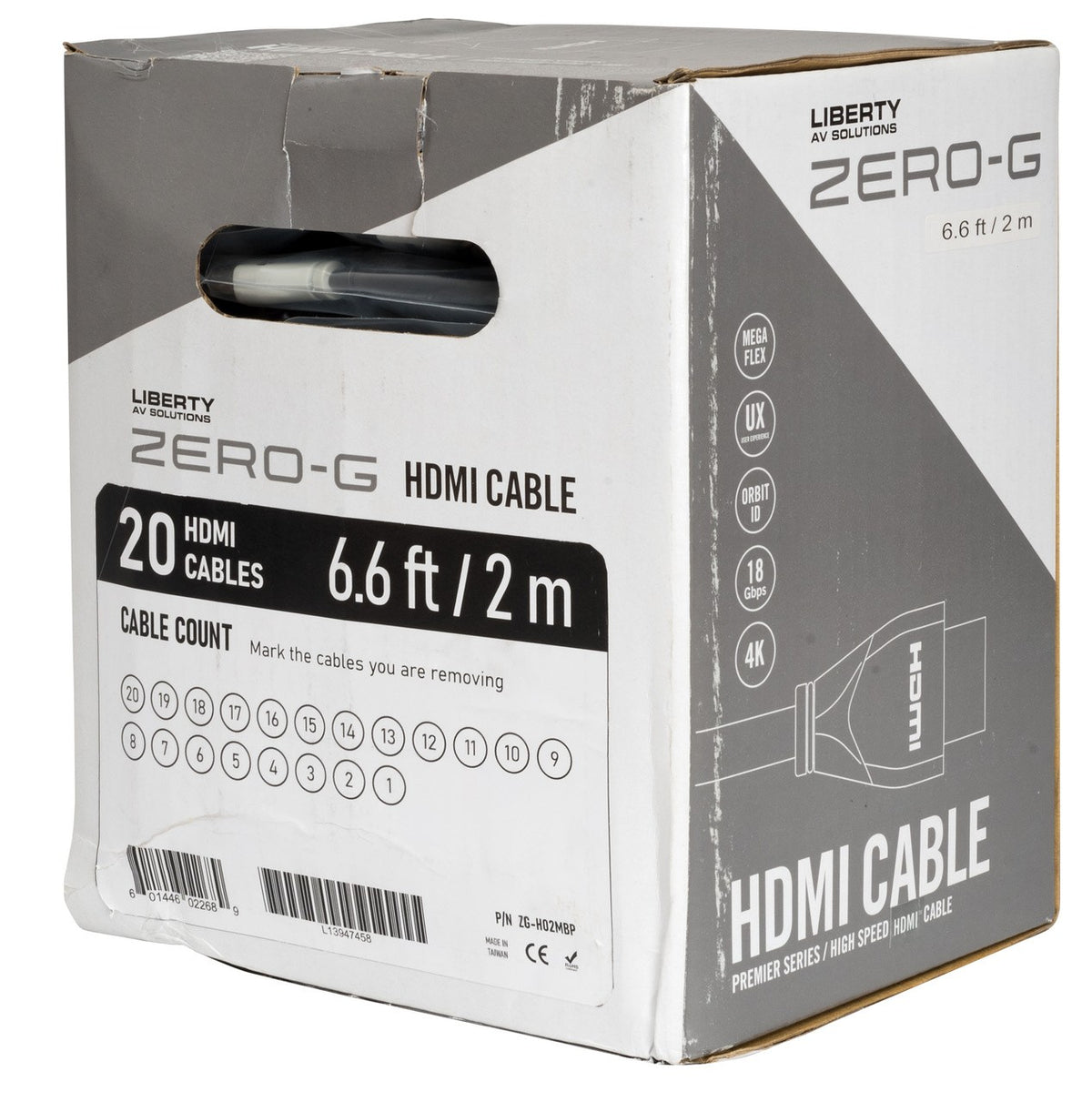 Liberty AV ZG-H01MBP | 3.28 Feet Zero-G 18G Flex HDMI Black 1.0 Meter