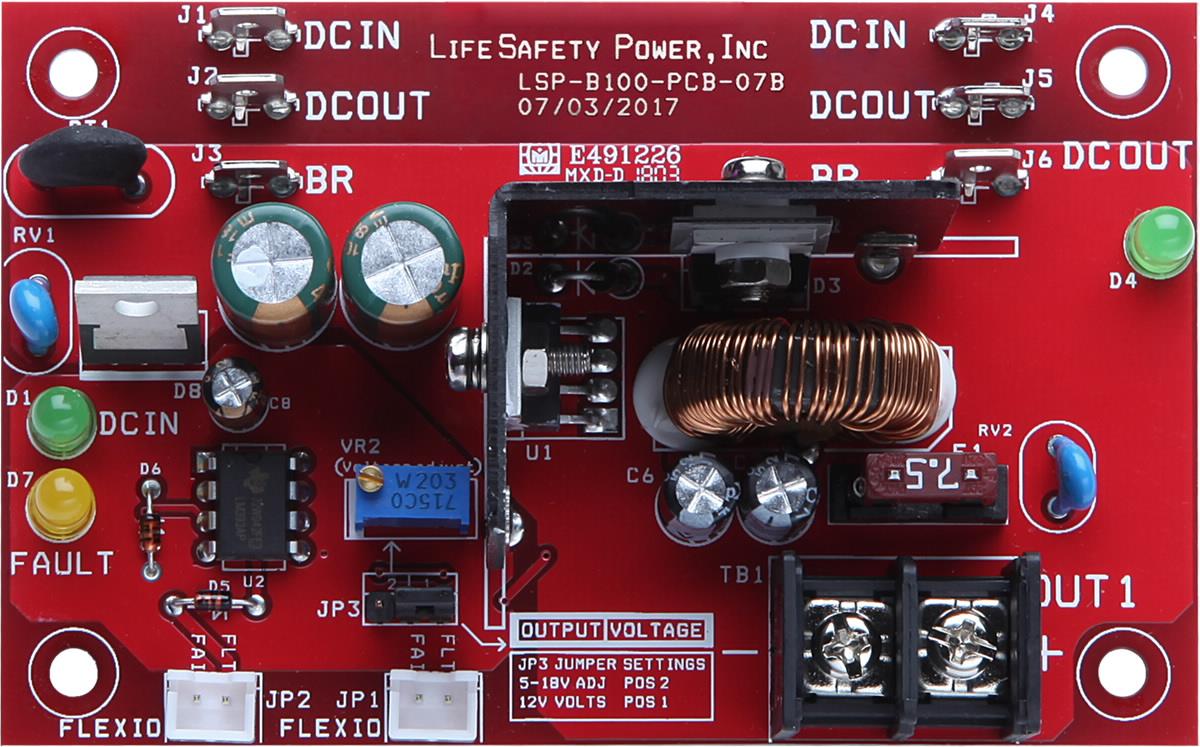LifeSafety Power B100-BOXED | Secondary Power Supply, 12/24 VDC Input, 4 A, Snap-In Mount