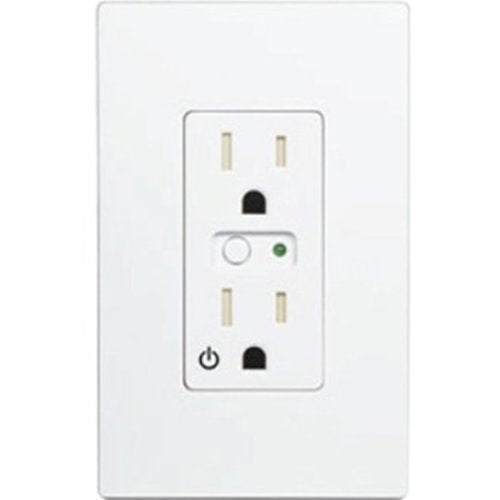 Linear WO15EMZ5-1 | GoControl Z-wave Plus White In-wall Outlet with Energy Monitoring
